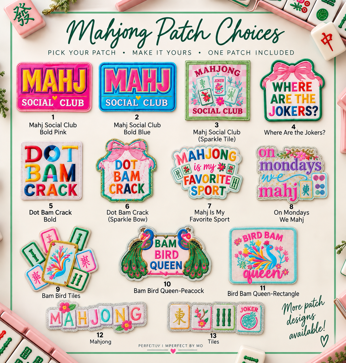 Custom Mahjong Tote Bag-Pick Your Patch